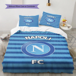 Napoli FC Muster Voodipesukomplekt Tekikate Padjap&uuml;&uuml;r Kodukaunistus Kingitus (1 * tekikott + 2 * padjap&uuml;&uuml;ri, ilma s&uuml;damikuta) 135x200cm