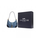COACH Hamptons Denim Hobo kott, K&auml;ekott, &Otilde;lakott Suur Naiste Sinine Gift Box Set (Basic Set + Black Gift Box) sinine