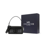 COACH Tabby kaetud l&otilde;uendist ja vasikanahast crossbody kott, &otilde;lakott v&auml;ike naiste must One Size must