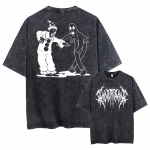 Ghostemane Kahepoolse Prindiga Pesitud T-s&auml;rk &Uuml;le suurusega Meeste 100% Puuvillane T-s&auml;rk Gooti Rock T-s&auml;rk Streetwear Unisex S mitmev&auml;rviline