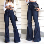 Naiste Retro K&otilde;rge V&ouml;&ouml;koht Bootcut Teksap&uuml;ksid Venivad Laiad Denim P&uuml;ksid Tagumikku T&otilde;stvad Flare P&uuml;ksid V&ouml;&ouml;ga V&ouml;&ouml;koht Vabaaja R&otilde;ivad S