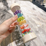 Montessori Baby Rain Stick Vikerkaar Liivakell Vihma Muusika K&otilde;rist Baby Hariv m&auml;nguasi Vihmameister Montessori Sensoorsed m&auml;nguasjad lastele gray