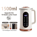 1500ml 10 labaga 304 roostevabast terasest blender Multifunktsionaalne seinapurustaja Sise-sojapiima valmistaja Hommikus&ouml;&ouml;gimasin EU gray