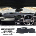 Flanellist armatuurlaua kate Dacia Duster 2024-2026 ja Dacia Bigster 2025-2027 jaoks, libisemisvastane ja peegeldusvastane armatuurlaua matt-kaitsja Regular Style RHD valge