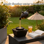 Hoovi ujuv teekannu purskkaev-kaunistus IP65 Veekindel Zen-inspireeritud aiamaastiku hoovikaunistus, trendikas ujuv purskkaev aeda Black hanging pot water f