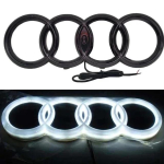 Audi S S3 LED Staatilise Valgusega Embleemi Kleebis V&auml;lisosa Audi A4L Q3 A8 A3 A4 A5 A6 Q5 RS5 Q2 Q1 S5 S3 Autole Esi Tagumine Pagasiruumi M&auml;rgi Kleebised D 27.3x9.5cm Front black