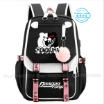 Danganronpa Seljakott Anime Mochila Koolikott &Otilde;pilane USB-port Reisitooted S&uuml;learvuti Vabaaja Suur &Otilde;lakott Kingitus 12 inches black