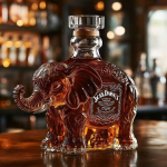 Naljakas Prantsuse buldogi viskipudel, Huumoriga uudsusdekanteer, Loov kingitus, 250 ml l&auml;bipaistev klaas Elephant (crystal label black cover)