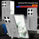 &Otilde;huke kaitse&uuml;mbris pliiatsihoidjaga Motorola Moto Razr Fold jaoks P&otilde;rutuskindel PC-kate Randmerihm Hinge kaitse Moto Razr Fold white