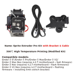 Creality Sprite Extruder Pro Kahek&auml;iguline Direct Drive ekstruuder Ender 3 / 3 Pro / 3 Max / 3 V2 Ender-3 S1/CR-10 Smart Pro jaoks