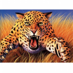 Teemanttikandid &uuml;marpuur Teemantmaaling Ristpistes m&ouml;irgav leopard loomamosaiikpilt 20X30CM