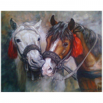 Teemantmaaling Ristpistes joonisfilm Kaks hobust Maastiku Ruut Teemantmosaiik Kodumaalingud 20X30CM