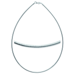 Les Tr&eacute;sors De Lily [C9435] - Collier Argent 'Omega' argent&eacute; - 42 cm 2 mm h&otilde;be