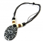 Les Tr&eacute;sors De Lily [E7215] - Collier Cr&eacute;ateur 'Kilimanjaro' Noir Blanc must