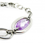 Altesse [I2892] - Bracelet acier 'Calypso' violet am&eacute;thyste lilla