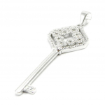 Les Tr&eacute;sors De Lily [I3942] - h&otilde;bedane ripats 'Cl&eacute; D&eacute;esse' h&otilde;bevalge (roodiumiga kaetud) - 45x17 mm valge