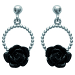 Les Tr&eacute;sors De Lily [J3069] - h&otilde;bedased k&otilde;rvar&otilde;ngad 'Rose Noire' must h&otilde;be - 23x10 mm must