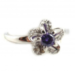 Bague Argent 'Scarlett' blanc am&eacute;thyste 60 lilla