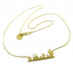 7bis [P8295] - K&auml;sitsi valmistatud h&otilde;bedane kaelakee  Cactus  - 25x9 mm kuld