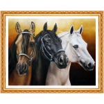 UUS DIY kolm hobust 5D teemant t&auml;is kodukaunistus Kristallteemanttikandid Ristpistes n&auml;put&ouml;&ouml; 20X30CM