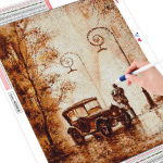 Teemantmosaiik t&auml;isruudukujuline maastik Teemantmaaling T&auml;navatikandite m&uuml;&uuml;k Paari hobid ja k&auml;sit&ouml;&ouml; Dekoratsioon Full Round 20X30CM