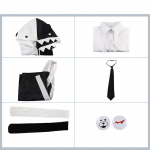Meeste 5 tk animekost&uuml;&uuml;m Danganronpa V3: Killing Harmony Cosplay Monokuma Unisex Cosplay kost&uuml;&uuml;mimantel+s&auml;rk+lips+p&uuml;ksid+m&auml;rk S