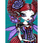 5D DIY Teemantmaalikomplekt Millennial Girl Art Teemanttikandid Rhinestones Kaunistused koduks Round 20x30cm