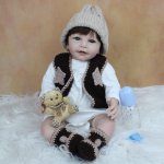 BZDOLL 55 CM Pehmest silikoonist Reborn Baby Boy nukk t&uuml;drukule, nagu p&auml;ris, 22 tolli realistlik Lisa v&auml;ikelapse riietus Bebe m&auml;ngumaja m&auml;nguasi Eyes, 55cm Doll sinine