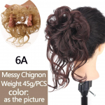 LUPU blondid mustad juuksepaelad sassis lokkis Chignon bun s&uuml;nteetilised scrunchied v&otilde;ltsjuuksed naistele s&uuml;nteetilised juuksepikendused 1PC