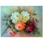 DIY 3D Teemantmaali Lilled Tikand Ristk&auml;sit&ouml;&ouml; Kodukaunistus Full Round 20x25CM