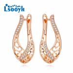 LSOOYH Clip K&otilde;rvar&otilde;ngad Roosa kullav&auml;rvi Moodne k&otilde;rvar&otilde;ngas Naistele Cubic Zirconia Hoop Hoop Long Drop K&otilde;rvar&otilde;ngad Ehted A