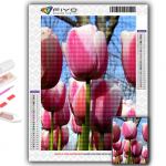 5D teemantmaaling lilled Tulbid DIY teemanttikandid kivikivist kodukaunistus Full Round 20X30CM