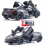 1:32 McLaren 720S m&auml;nguasja mudelauto, tsingisulamist tagasit&otilde;mmatav auto koos heli ja valgusega ning avatud kere uks, m&auml;nguauto lastele poisile t&uuml;drukule kingitus 1:32-Size:16*8.5*4.5cm must
