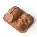 Suur pealuu koogivorm Toidu k&uuml;psetamine Halloweeni pealuu riiuli mudel DIY pruun