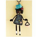 Les Tr&eacute;sors De Lily [R6265] &ndash; Disainer pikk kaelakee  Lilipoupettes  (liigendatud nukk) sinine - 80 cm - 80x50 mm sinine