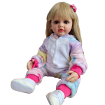 55 CM 22 tolli Elutruu Reborn Beebi T&uuml;drukunukk Blondide Pikkade Juustega T&auml;issilikoonist Keha Realistlik Printsessi V&auml;ikelaps Bebe same as picture