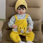 BZDOLL Lifelike 60 cm 24 tolli pehmest silikoonist Reborn Baby realistlik poissnukk m&auml;nguasi t&uuml;drukule, riidest kehale v&auml;ikelapsele Bebele s&uuml;nnip&auml;evakingitus