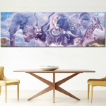 5D DIY teemantmaaling Aafrika l&otilde;vi elevant ninasarvik Maailm t&auml;isring teemanttikandid mosaiikhobid A1182 Full Round 20x60CM