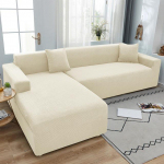 L-kujuline diivanikaitse Jacquard venivad diivanikatted elutoa sisekujunduseks, m&auml;&auml;rdumisvastane kriimustusvastane diivaninurk 1/2/3/4 2 seats (140-180cm) beež
