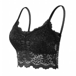 32A-95C naiste varrukateta pitsist vest rinnahoidja, k&auml;rbitud pealmine kaamisooliga polsterdatud paakitopsid Fitness pesu lilleline pits 7 v&auml;rvi XL/2XL must