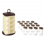 Pruunide maitseainete anumate komplekt (16 tk), Pruun konteinerite komplekt v&uuml;rtside jaoks, JD FRESH