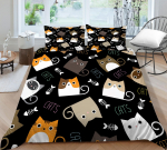 3D multikas volditud kassiprindi teema Kodu voodipesukomplekt Laste magamistoa tekikate Padjakate Voodilina/kaheinimesevoodi 2/3 osaga magamistoa kaunistus Baby 100x135cm