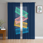 Kitarri rokkmuusika v&auml;rv Magamistoa Organza Voile kardina aknakatted eesriided t&uuml;llkardinad elutuppa L&auml;bipaistvad kardinad 1 PCS W100XH250cm