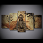 HD Prinditud 5-osaline l&otilde;uendikunst Buddha maalid magamistoa seinale elutuppa zen moodulpildid /ny-2893 20x35cm*2 20x45cm*2 20x55cm*1
