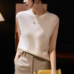 Moodne &otilde;&otilde;nsate varrukateta silmkoeline s&auml;rk naiste suvine soliidne vabaaja kaelusega manteltopid Prantsuse stiilis elegantne lahtine naisepluus 26914 S