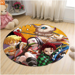 Jaapani multikas Anime Demon Slayer &uuml;mmargune vaibavaip libisemiskindel m&auml;ngumatt P&otilde;randamatt Vaibad magamistoa elutoa kodukaunistamiseks Diameter 60cm