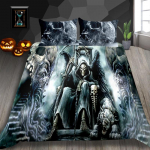 3D musta pealuupea mustriga voodipesu &uuml;he kaheinimesevoodi t&auml;issuuruses spetsiaalse pealuupea printimisega padjap&uuml;&uuml;r ja tekikate 2 v&otilde;i 3 mugav kodukaunistus UK Single 135x200cm