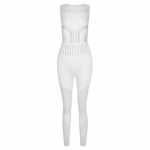 Seksikad v&otilde;rkkombinesoonid Naiste &otilde;&otilde;nsad klubir&otilde;ivad Varrukateta Bodycon Bodycon Sinine l&auml;bipaistev &uuml;hes t&uuml;kis riided, p&uuml;kskost&uuml;&uuml;mid One Size valge