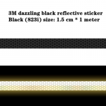 black wheel eyebrow reflective car stickers concealing car scratch stickers black invisible decorative reflector 1.5cmX1m