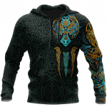 Moodne viikingi t&auml;toveeringu s&uuml;mbol 3D-prindiga unisex luksuslik kapuutsiga kevad s&uuml;gisene t&auml;nava vaba pullover vabaaja kampsun S